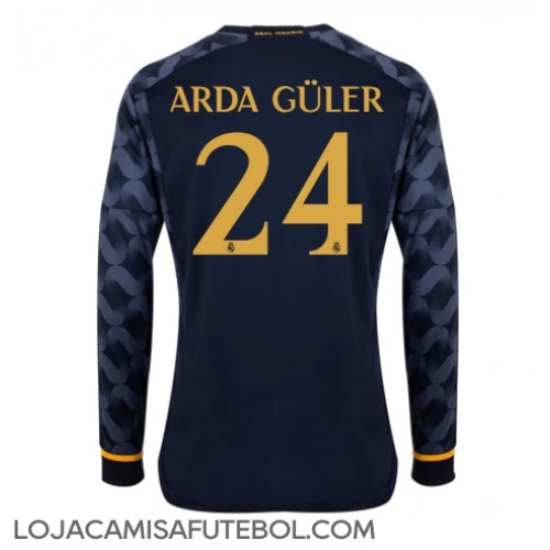 Camisa de Futebol Real Madrid Arda Guler #24 Equipamento Secundário 2023-24 Manga Comprida